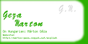 geza marton business card